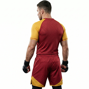 Ensemble Rash Guard MMA de Compression Premium à Manches Courtes, Ensemble Rash Guard MMA OEM, Uniforme de Compression pour Hommes - Product Image 5