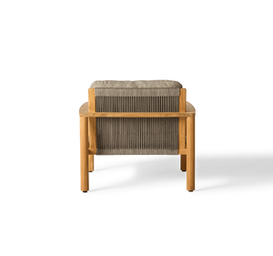 Chaise longue d'extérieur en teck massif, fauteuil de jardin moderne et minimaliste avec coussin épais imperméable, pour patio, balcon, terrasse, villa - Product Image 4