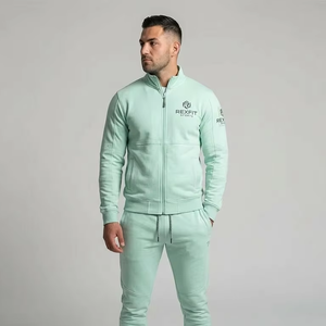 Conjunto Deportivo Rexfit con Logotipo Personalizado, Chaqueta y Pantalones con Cierre Completo, Corte Ajustado para Hombre, Ropa Deportiva para Calle y Actividades al Aire Libre - Product Image 1
