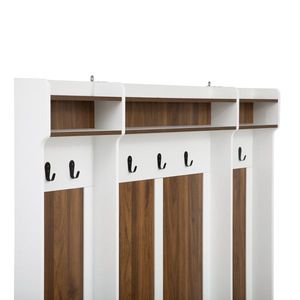 Appendiabiti da ingresso in metallo da 58,8 cm con panca 5-in-1, 7 ganci robusti, 2 cassetti spaziosi e ripiani regolabili - Product Image 3