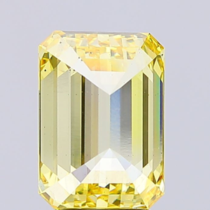 Diamant de laboratoire certifié IGI, taille émeraude, 4 carats, couleur jaune intense fantaisie, clarté VS, excellente taille, diamant non monté pour bijoux - Product Image 3