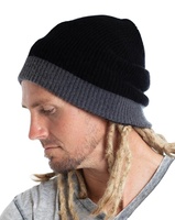 100% Cachemira Super suave invierno moda peso ligero tejido a mano gorro ajustado hombres cómodo cálido lleva imagen personalizada