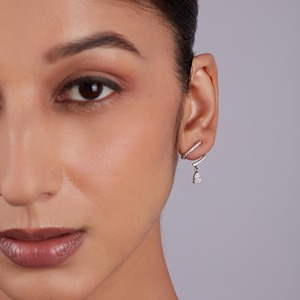 0.85CT 14K Gold Pear Round Lab Grown Diamond Spiral Drop Huggie Earrings Prong Set <b>Wrap</b> Studs 40-Piece IGI Certified Women - Product Image 6