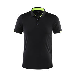 Camiseta de Manga Corta Verde Brillante para Hombre, con Logotipo Frontal, de Secado Rápido, Tejida, Informal, con Estampado, 220g, Bolsillo, Ribete Azul en Cuello y Puños - Product Image 4