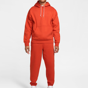 <b>Men</b> Hooded Sweatshirt Solid <b>Red</b> Cotton Fleece Casual Oversized Fit Autumn Style Fashion <b>Hoodie</b> - Product Image 3