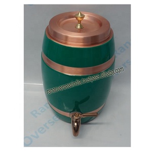 Dispensador de agua de cobre puro de lujo de alta calidad Tanque de agua de cobre Ayurveda para almacenamiento de agua al mejor precio del proveedor - Product Image 5