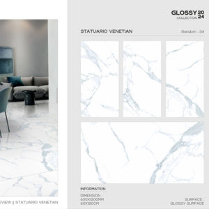 Azulejo de Porcelana Moderno Brillante 600x1200, Formato Grande, Superficie Pulida Premium, para Paredes y Pisos, Uso en Interiores y Exteriores - Product Image 1