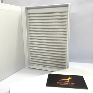 ถาดขนตาคุณภาพสูง แฮนด์เมด แบบพัดสำเร็จรูป ฐานแหลม สีดำด้าน ต่อขนตา XL XXL 0.07 - Product Image 1