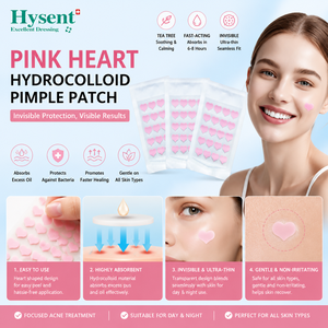 Patch hydrocolloïde de bouton de coeur rose d'Hysent pour le <span class=keywords><strong>produit</strong></span> clair de soin de peau de guérison d'<span class=keywords><strong>acné</strong></span> - Product Image 6