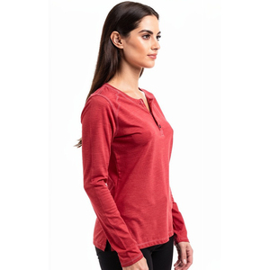 Red Women's Short Sleeve Henley T-Shirt Square-Neck Button Down Henley Top Women Street Style Henley Tee Shirts Women - Product Image 5