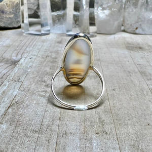 Anillo dendrítico de ágata Montana, joyería de plata esterlina de ágata con bandas naturales, anillo de banda de plata 925 - Product Image 5