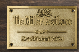 Notre Happy Place 2020 : Étiquette rectangulaire en laiton découpée au laser et gaufrée en 3D avec impression par transfert thermique - Product Image 4