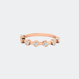 Anillo Minimalista con Engaste de Barra y Bisel Redondo de 0.45CTW - Product Image 6