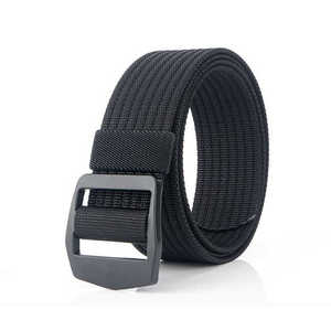 Ceinture tissée décontractée, couleur unie, boucle en plastique, design réversible, ceinture pour homme durable, bleu, noir, kaki - Product Image 2