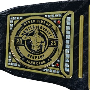 Custom Made Best Selling Heavy Duty Waterproof Alloy Square Buckle Thick Plates Glass Stones Wrestling Championship <b>Belt</b> - Product Image 3