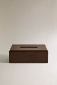 Soporte de madera para cajas de pañuelos que ahorra espacio, perfecto para encimeras compactas, escritorios, mesitas de noche, mesas de comedor y espacios reducidos. - Product Image 4