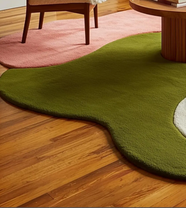 Alfombra de lana irregular hecha a mano con diseño moderno de alta calidad, ecológica, para sala de estar, habitaciones infantiles, hoteles y oficinas. - Product Image 3