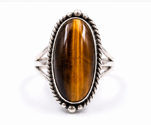 Natural <b>Tiger</b> <b>Eye</b> Oval Silver <b>Ring</b> 925 Sterling Silver Handmade <b>Tiger's</b> <b>Eye</b> Statement <b>Ring</b> Golden Brown Gemstone Boho Jewelry - Product Image 3