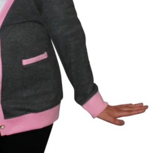 Cárdigan Varsity AKA para Mujer, Suéter Tejido Negro con Ribete Rosa, Botones Frontales, Ropa Griega de Hermandad, Estilo Alfa, Prenda Exterior Casual de Moda - Product Image 6