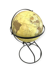 Globo Terráqueo Decorativo de Hierro con Diseño Art Deco, Ecológico, Duradero, Giratorio, Tradicional, para Escritorio - Product Image 3