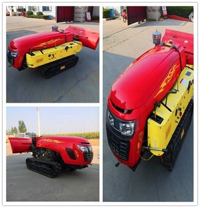 Trattore Cingolato Compatto Telecomandato da 35 CV con Cingoli in Gomma, Motore Diesel, Trattore a Conduzione Posteriore con Fresa Rotativa in Vendita - Product Image 2