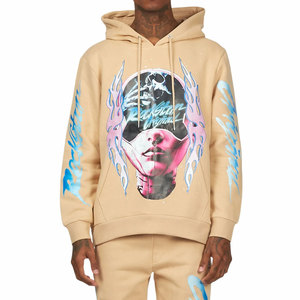 ชุดวอร์มผ้าฟลีซคอตตอน 100% พิมพ์ลายตามสั่ง กางเกงขาบาน เสื้อฮู้ดแบบสวม ชุดวอร์ม 2 ชิ้น สไตล์สตรีทสำหรับผู้ชาย ชุดกางเกงขายาวทรงเข้ารูป - Product Image 5