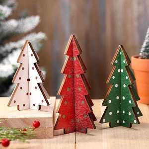 Adornos Navideños de Madera para Árbol de Navidad, Verde, Rojo, Blanco, con Puntos, Artesanía, Decoración Festiva para el Hogar y Fiestas al Mejor Precio - Product Image 2