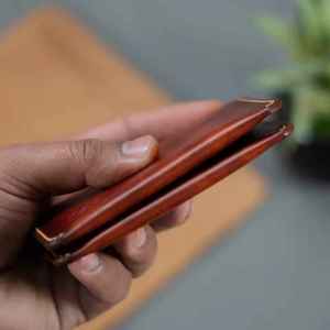 Portefeuille en cuir véritable noir de luxe fait main pour homme, portefeuille fin - Product Image 3