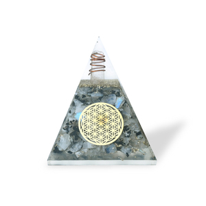 Pirámide de Orgón Nubio de Piedra Lunar Arcoíris Hecha a Mano 7x9cm, con Virutas de Gemas Naturales, Cristal de Orgonita, Decoración del Hogar, Feng Shui, Venta al por Mayor - Product Image 3