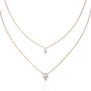 Collar Unisex de Oro Rosa de 14K, Oro Sólido Vintage, Corte Brillante Redondo, Diamante Sintético Cultivado en Laboratorio, Certificado IGI, para Uso Diario - Product Image 1