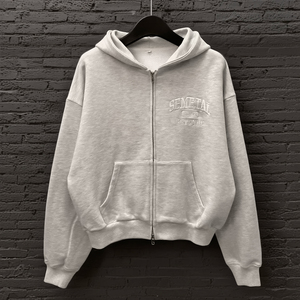 Sweat à capuche zippé personnalisé YITE de haute qualité pour hommes, 100 % coton épais, coupe courte, brodé - Product Image 2