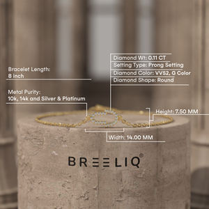 14K <b>Solid</b> <b>Gold</b> Round Lucky Horseshoe <b>Bracelet</b> Prong Setting Classic Fine Jewelry <b>Bracelet</b> for Women - Product Image 3