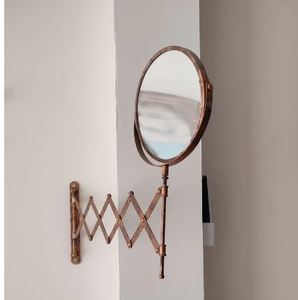 Miroir mural accordéon en cuivre antique et décoration de style vintage industriel, miroir de rasage extensible, miroir mural décoratif pour la maison - Product Image 4
