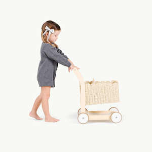 Chariot pour jouets d'enfants, nouveau design, forme adorable, en jonc de mer avec base en bois, au meilleur prix, fabriqué au Vietnam, pour le cadeau de votre enfant. - Product Image 4