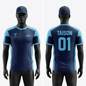 Camiseta de Disc Golf para Hombre, 180 GSM, Poliéster Interlock Premium, Panel Azul Cielo Marino, Logotipo Personalizado por Sublimación, Ropa de Equipo - Product Image 1