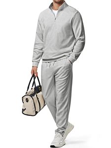Custom 1/4 <b>Zip</b> Tracksuit Set Manufacturer for Men Women Unisex Athletic Sportswear Gym Training and Casual Wear - Product Image 1