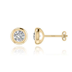 Pendientes de Oro de 14K con Baño de Rodio, Diamantes Creados en Laboratorio de Corte Brillante Color D, Engaste de Bisel EF, 3 Gramos, Ideales para Bodas, Fiestas y Regalos - Product Image 6