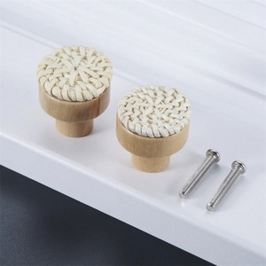 Meilleur choix de poignée de porte, poignée de commode, bouton en rotin tressé, accessoires pour l'ameublement - Product Image 3