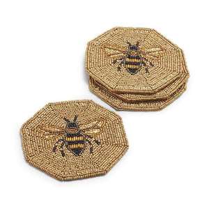 Chic Art Bohemian-Style <b>Beaded</b> Glass <b>Coasters</b> with Non-Slip Base for Home Decor and Table Decor - Product Image 3