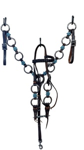Selle de cheval en cuir de style western personnalisée avec collier de poitrage et têtière, équipement équestre durable, prêt à être expédié - Product Image 4
