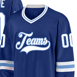 Maillots de hockey sur glace personnalisés pour équipe, imprimés, en polyester, sublimation, antibactériens, séchage rapide, haute qualité, confortables - Product Image 3