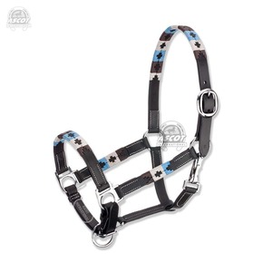 Wholesale Horse Leather Halter with padding and <b>snap</b> <b>hook</b> all brass hardware Custom logo - Product Image 4