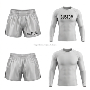 Shorts de boxe Muay Thai personnalisés de haute qualité, ensemble Rashguard, vêtements d'entraînement MMA, Spandex/Polyester, séchage rapide, extensible - Product Image 1
