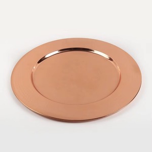 Assiettes de présentation en cuivre de qualité supérieure, design personnalisé, durables pour décorations de mariage, dîners, gâteaux et fêtes. - Product Image 3