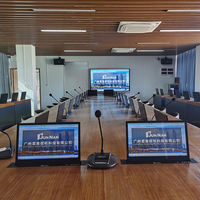 Écran LCD motorisé escamotable pour système de visioconférence, en alliage d'aluminium brossé argenté, affichage rétractable dissimulé pour bureau