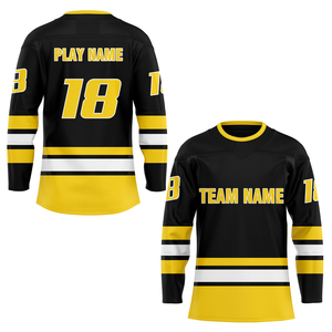 Uniforme de Hockey sobre Hielo Sublimado Personalizado OEM, Fabricante Mayorista, Ropa Deportiva Transpirable de Manga Larga con Malla Cosida - Product Image 1