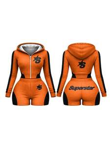 Women Solid Vintage Cropped Quarter Zip Nylon Windbreaker Jacket Shorts <b>Set</b> Lightweight Breathable 2 Piece Tracksuit 2026 - Product Image 4