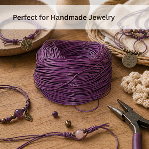 Premium Purple <b>Leather</b> Cord 1.5mm Thickness | Durable Round Genuine <b>Leather</b> String for Jewelry Making, <b>Bracelet</b> & DIY Crafts - Product Image 2