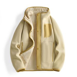 Men's Hooded <b>Sherpa</b> Lined <b>Fleece</b> Jacket Color Block Zip Up Winter Coat - Product Image 2