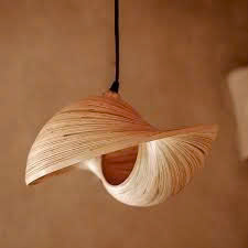 Lampes suspendues en bois pour restaurants, lampes suspendues artisanales en rotin et bambou, décoration - Product Image 5